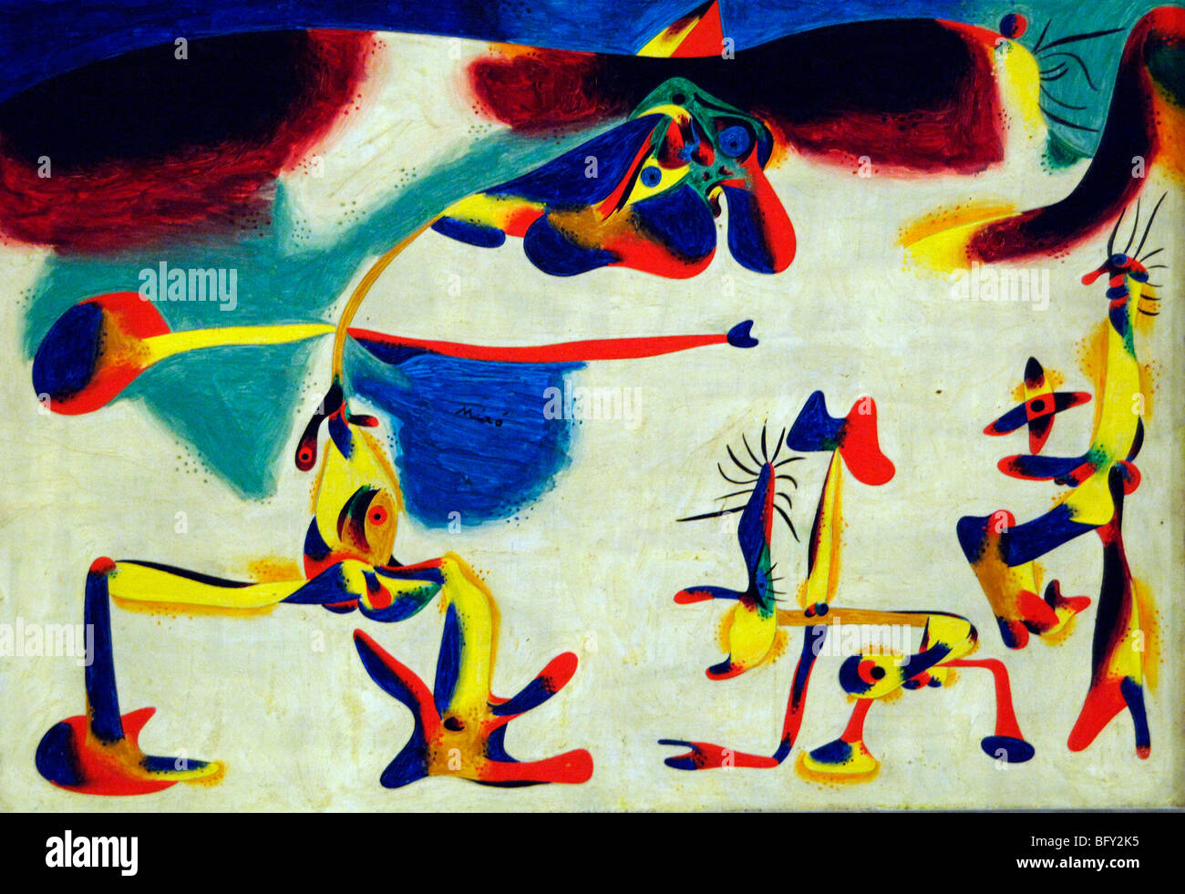 Joan Miró deux personnages amoureux d'une femme 1936 Banque D'Images