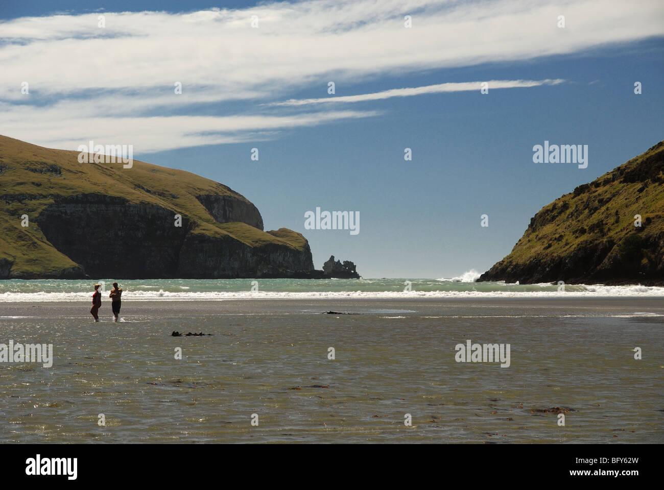 Le Bons Bay, la péninsule de Banks, Nouvelle-Zélande Banque D'Images