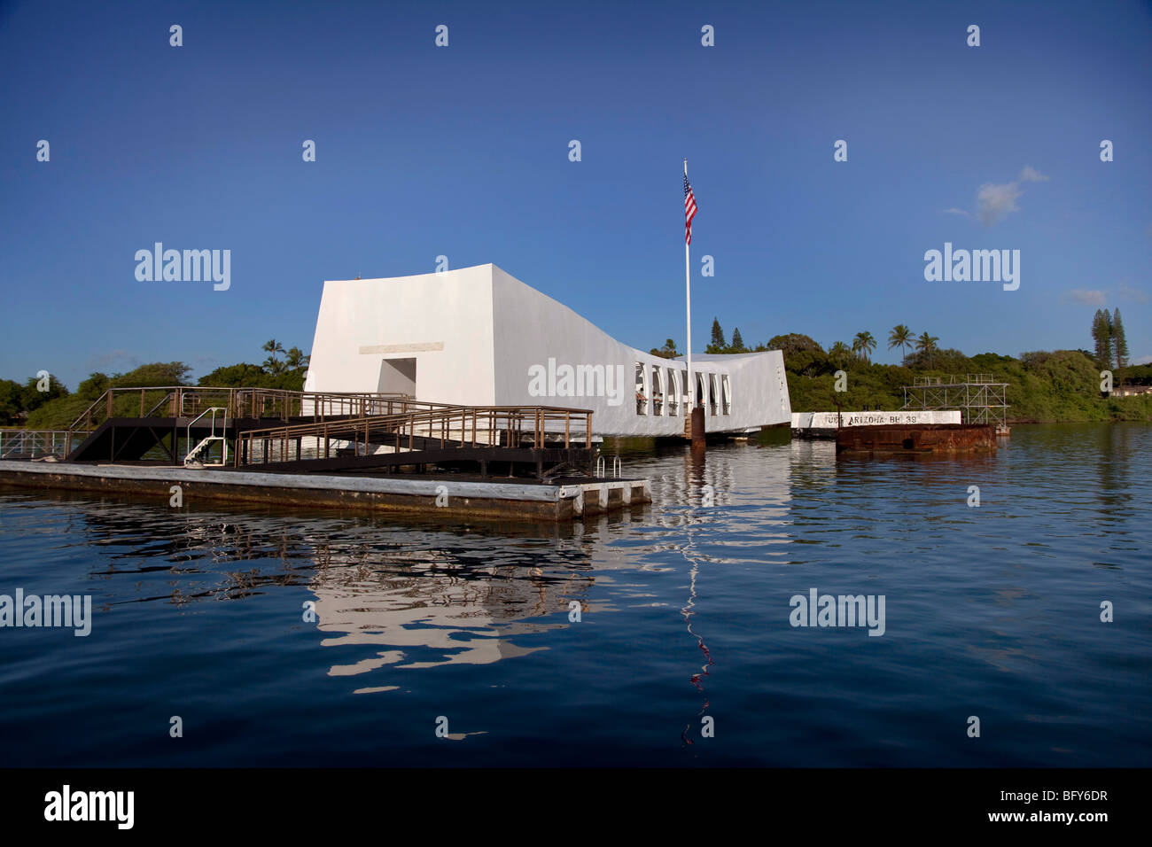 Arizona Memorial, Pearl Harbor, Oahu, Hawaii Banque D'Images
