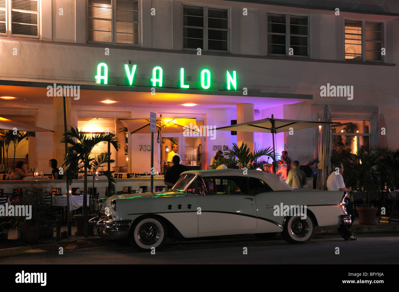 Le Avalon Hotel à Miami quartier Art déco de South Beach, Florida Banque D'Images