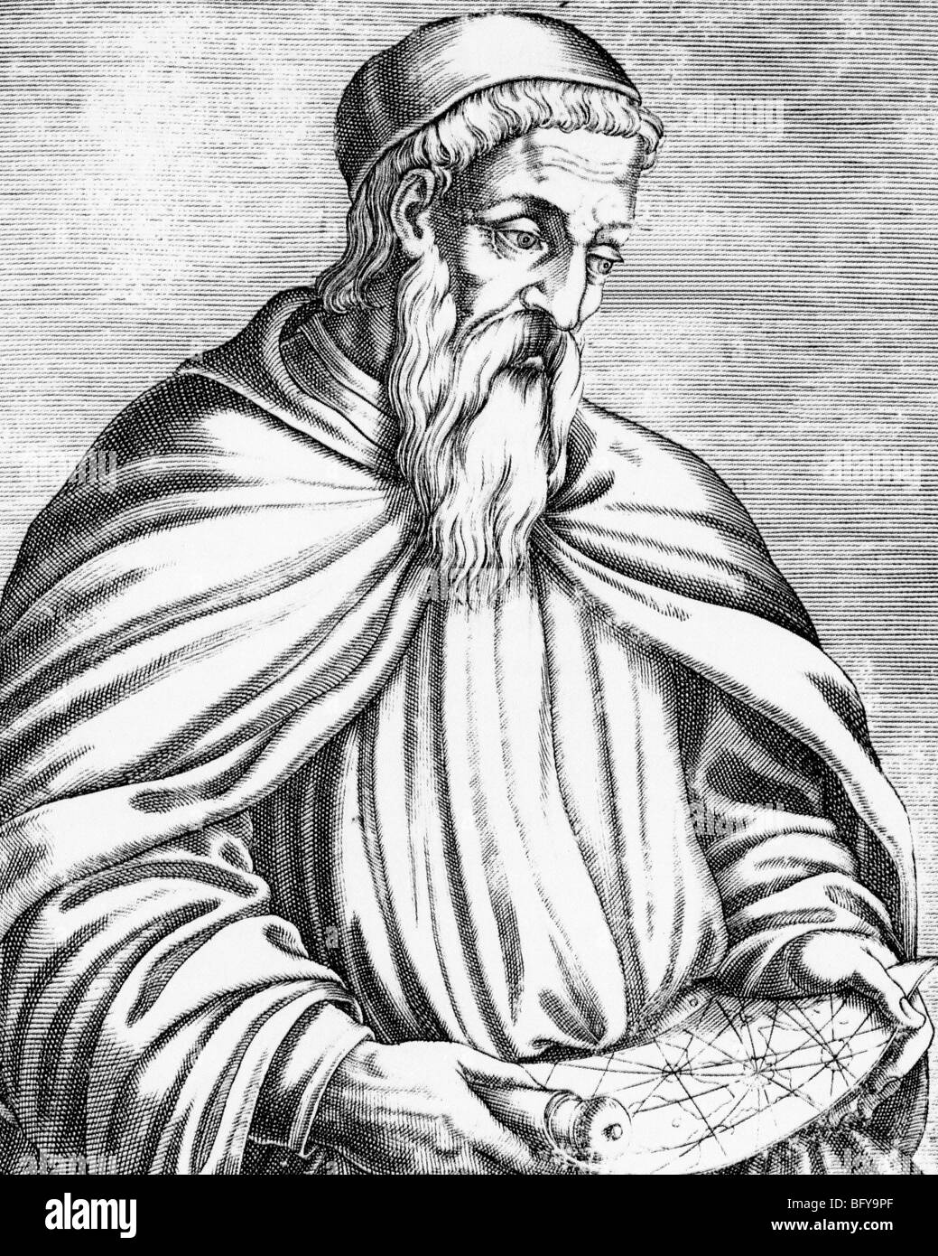 AMERIGO VESPUCCI (1451-1512) Explorateur d'origine italienne dans une gravure du 16ème siècle. L'Amérique est nommé d'après lui. Banque D'Images