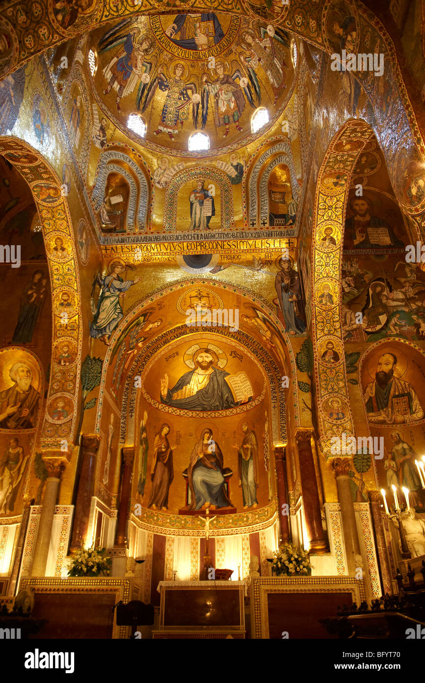 Scène de la bible. Des mosaïques byzantines du chapelin Palatine la Norman Palace, Palerme Sicile Banque D'Images