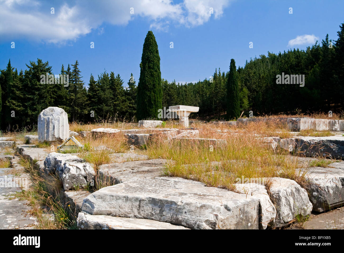 Vue de l'Asklepieion un temple de guérison sacrée pour le dieu Asclépios sur l'île grecque de Kos dans le Dodécanèse Banque D'Images