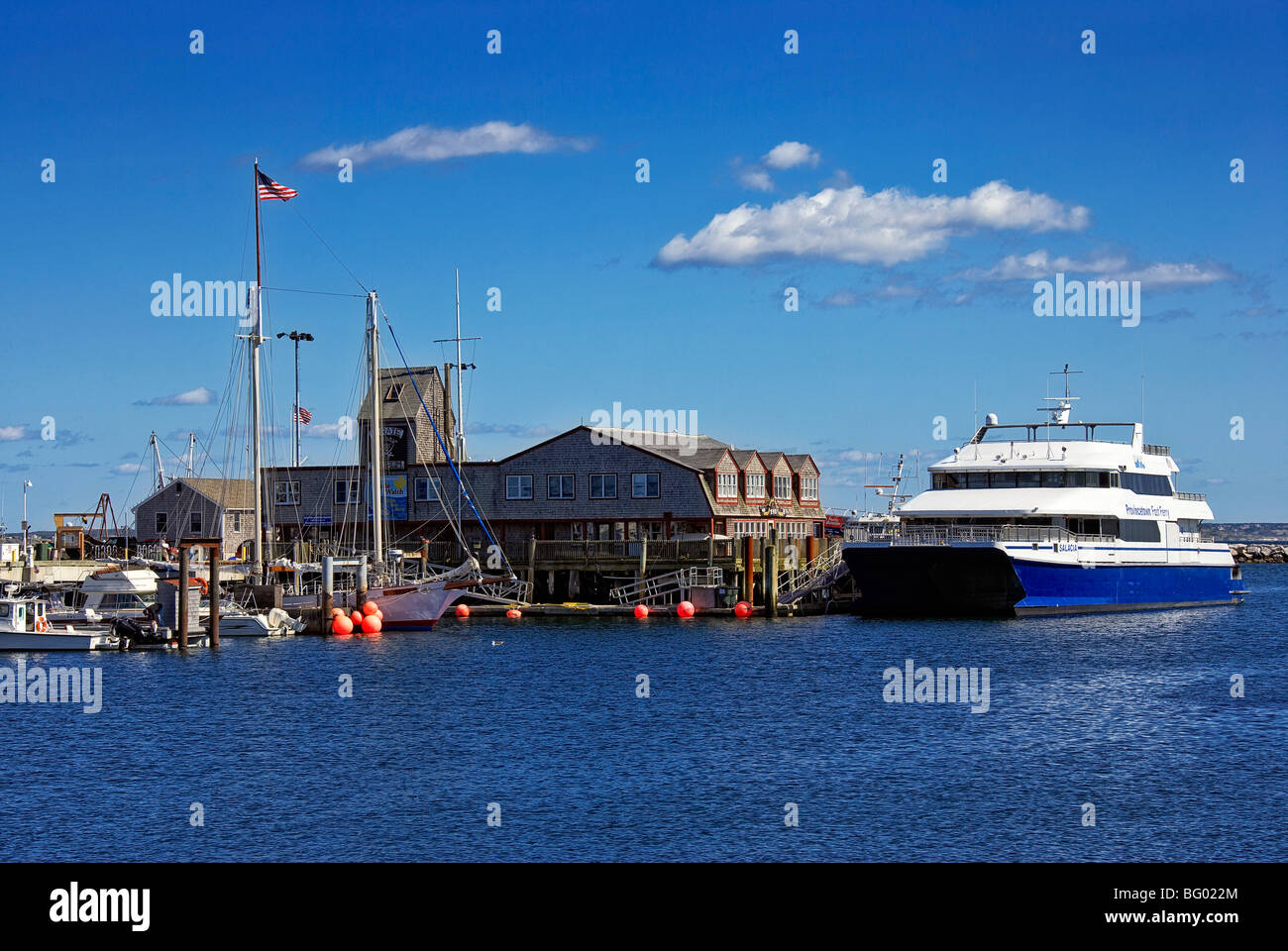 Boston à Provincetown ferry à grande vitesse, Provincetown, Cape Cod, Massachusetts, USA Banque D'Images