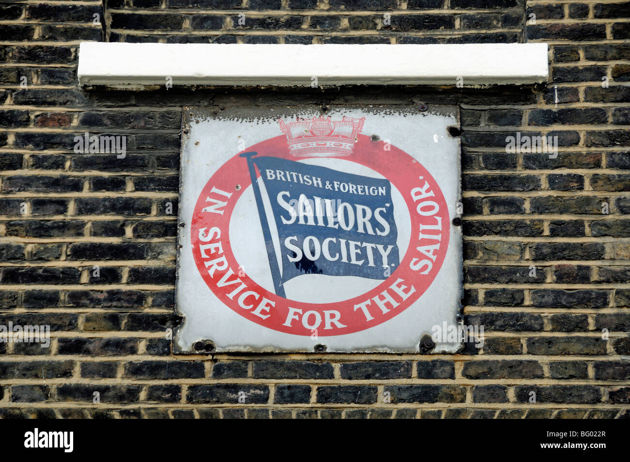 La Société des marins étrangers & Sign Limehouse London England UK Banque D'Images