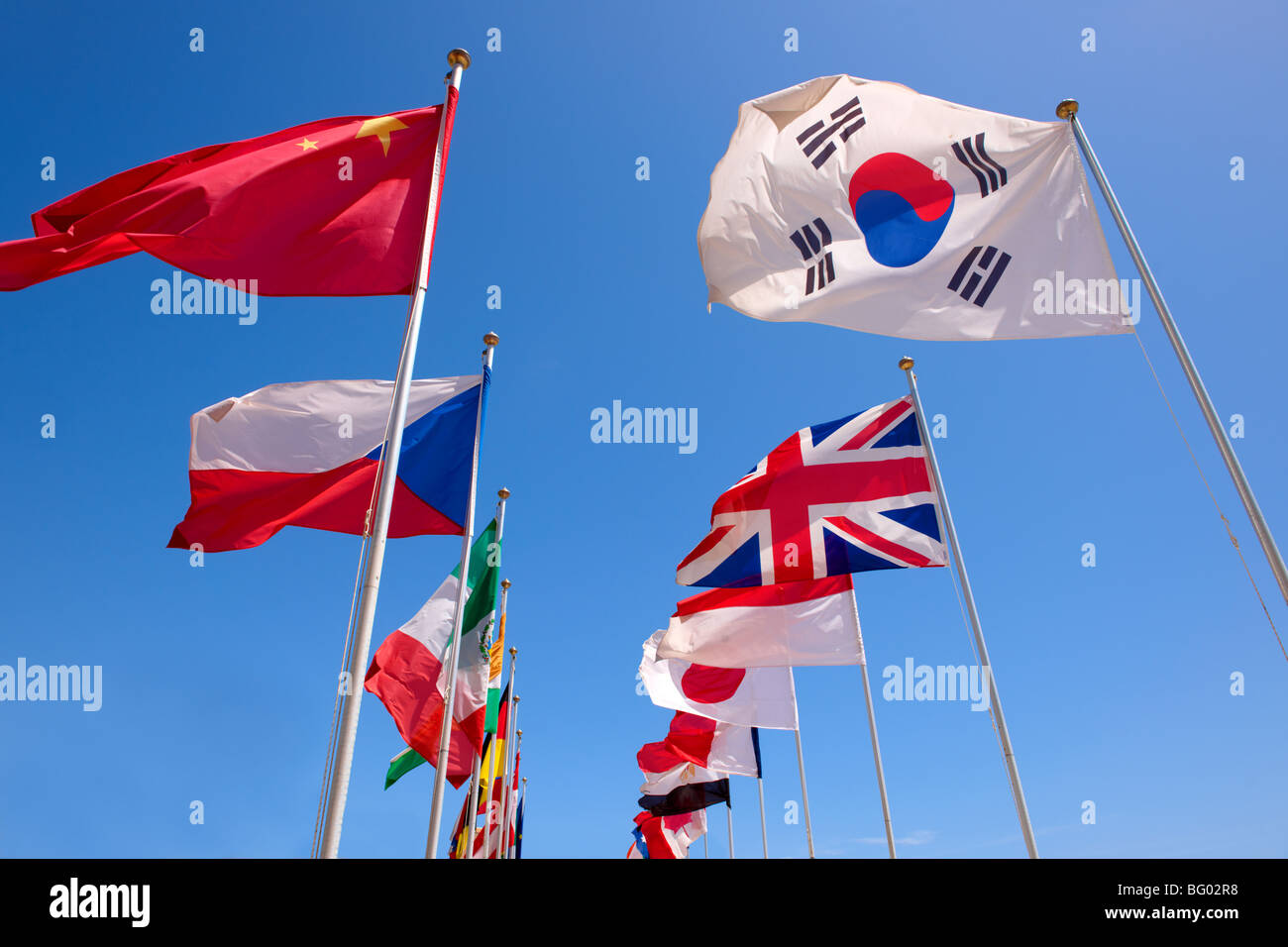Les pays du monde drapeaux internationaux Banque D'Images