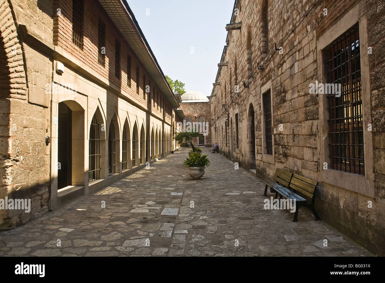 Allée en marbre du Palais de Topkapi, Istanbul, Turquie. © Myrleen Pearson Banque D'Images