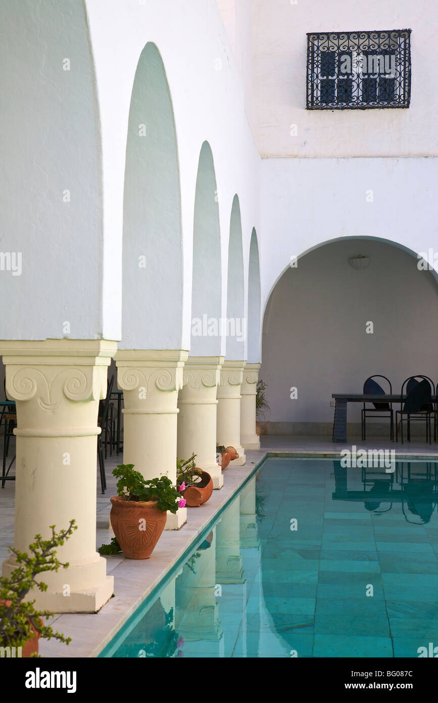 Piscine Villa Sebastian, Hammamet, Tunisie Banque D'Images