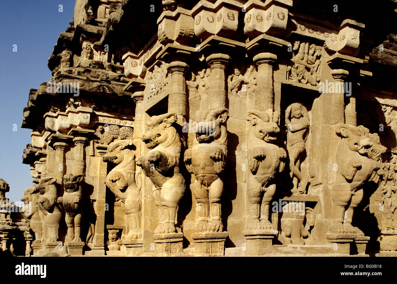 Temple Kailasanatha, district de Kanchipuram, au Tamil Nadu, Inde, Asie Banque D'Images