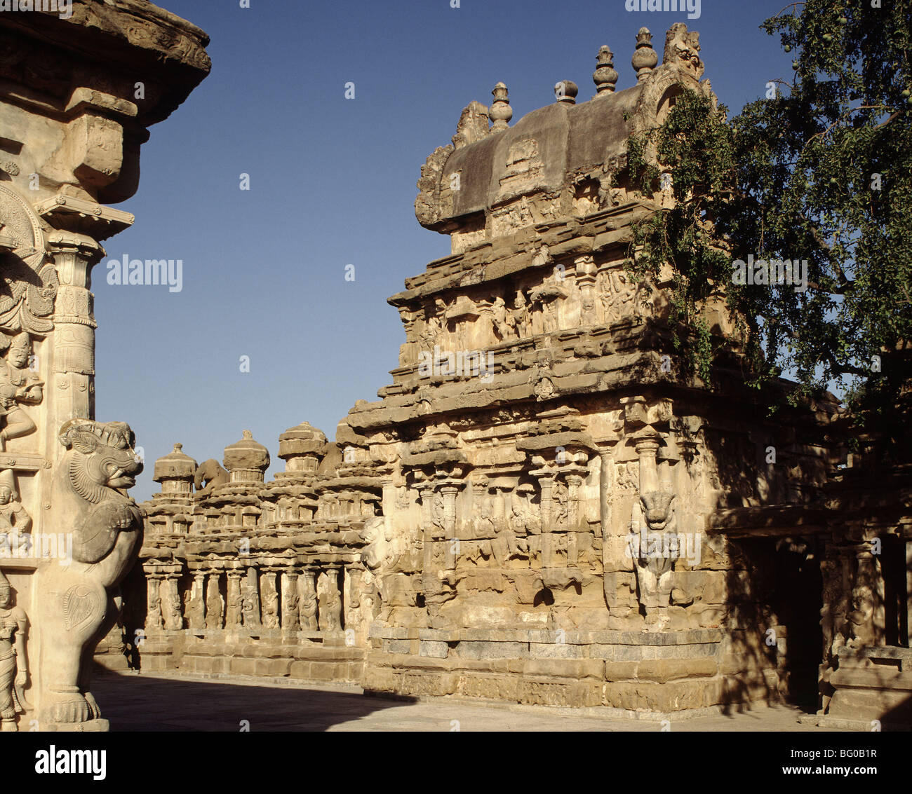 Temple Kailasanatha, district de Kanchipuram, au Tamil Nadu, Inde, Asie Banque D'Images