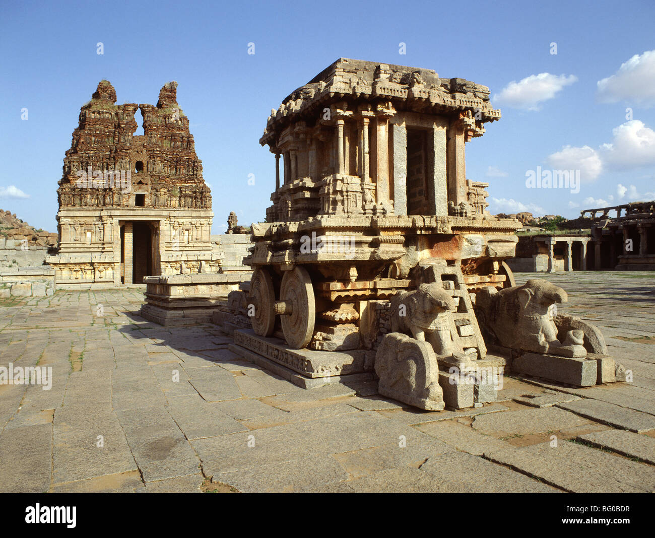 Vittala Temple à Hampi, site du patrimoine mondial de l'UNESCO, Karnataka, Inde, Asie Banque D'Images