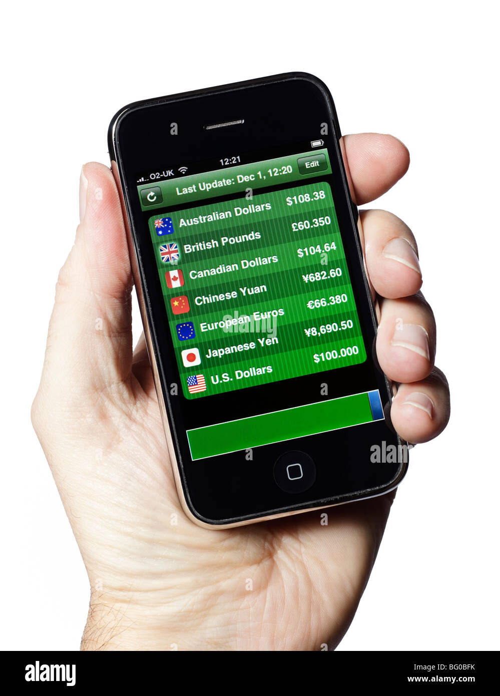 Taux de conversion d'application sur un téléphone intelligent smartphone mobile phone Banque D'Images