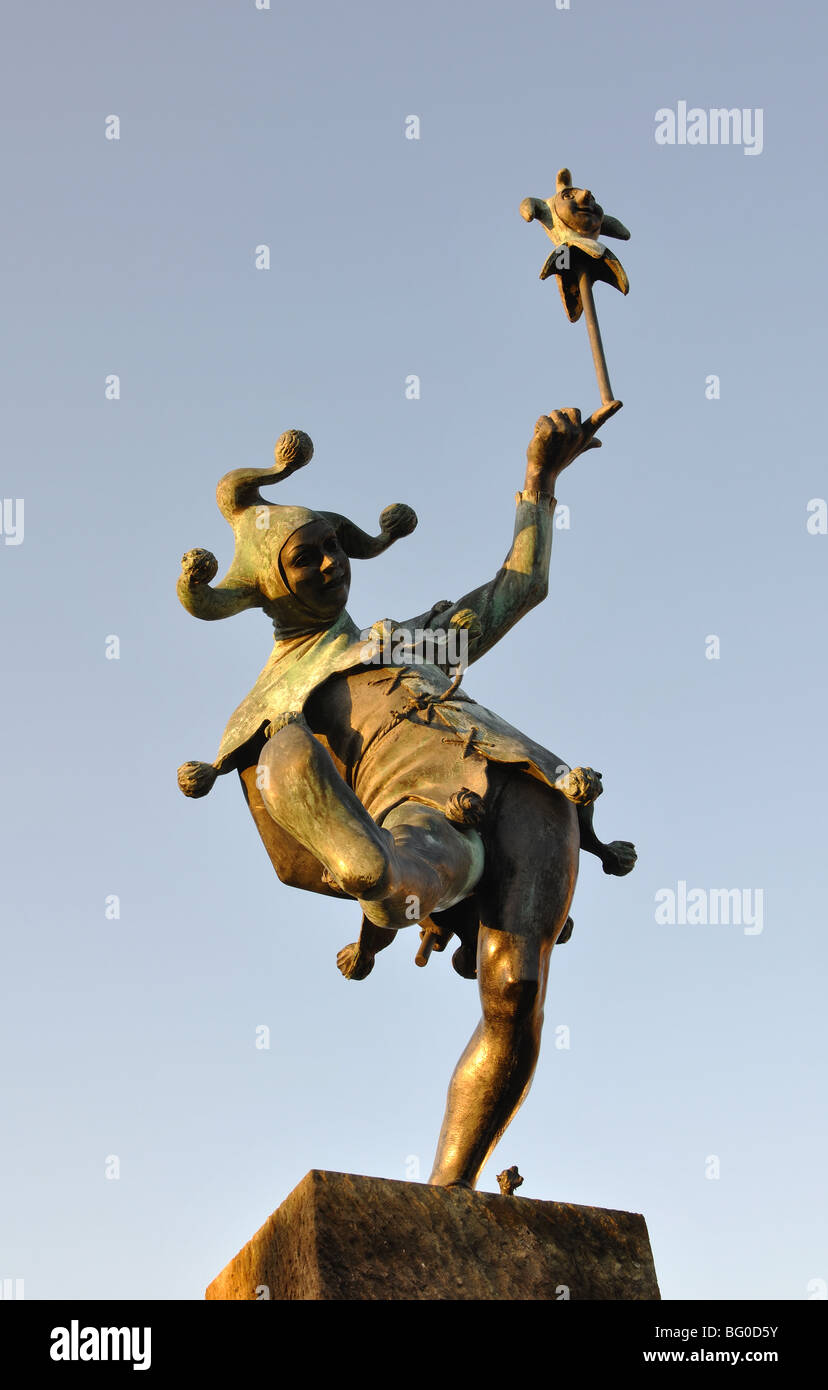 Le Jester statue, Stratford-upon-Avon, Warwickshire, England, UK Banque D'Images