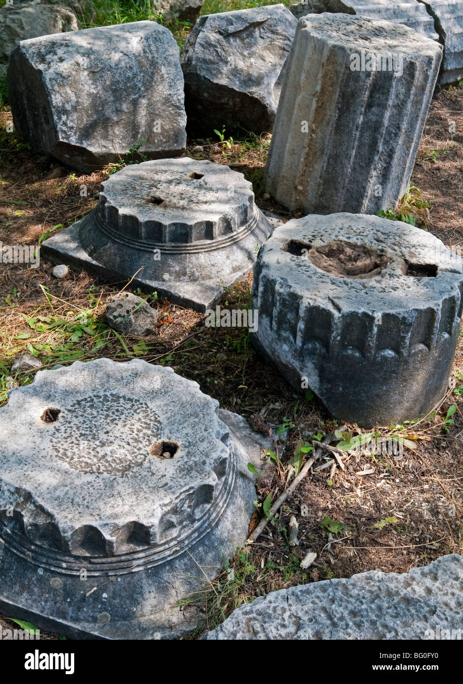 Vue de l'Asklepieion un temple de guérison sacrée pour le dieu Asclépios sur l'île grecque de Kos dans le Dodécanèse Banque D'Images