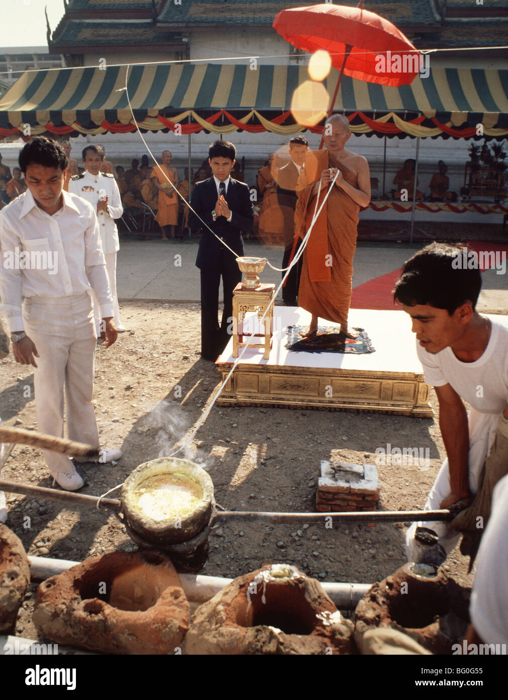 De Casting en image de Bouddha en Thaïlande, en Asie du Sud-Est, l'Asie Banque D'Images