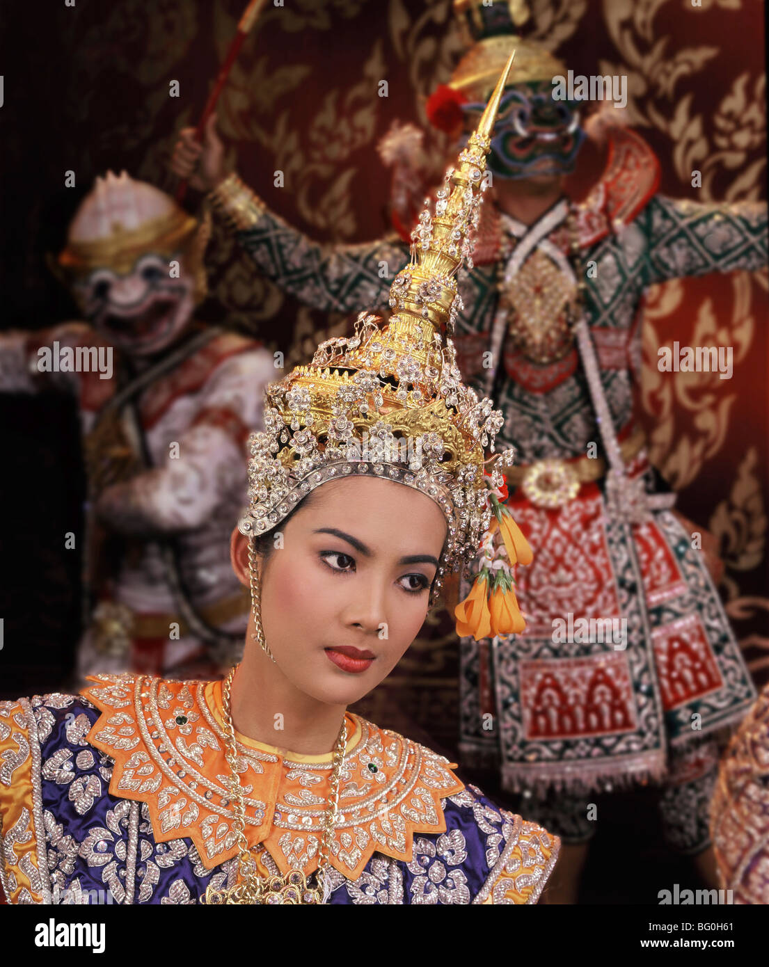 Des danseurs traditionnels thaïlandais, en Thaïlande, en Asie du Sud-Est, l'Asie Banque D'Images