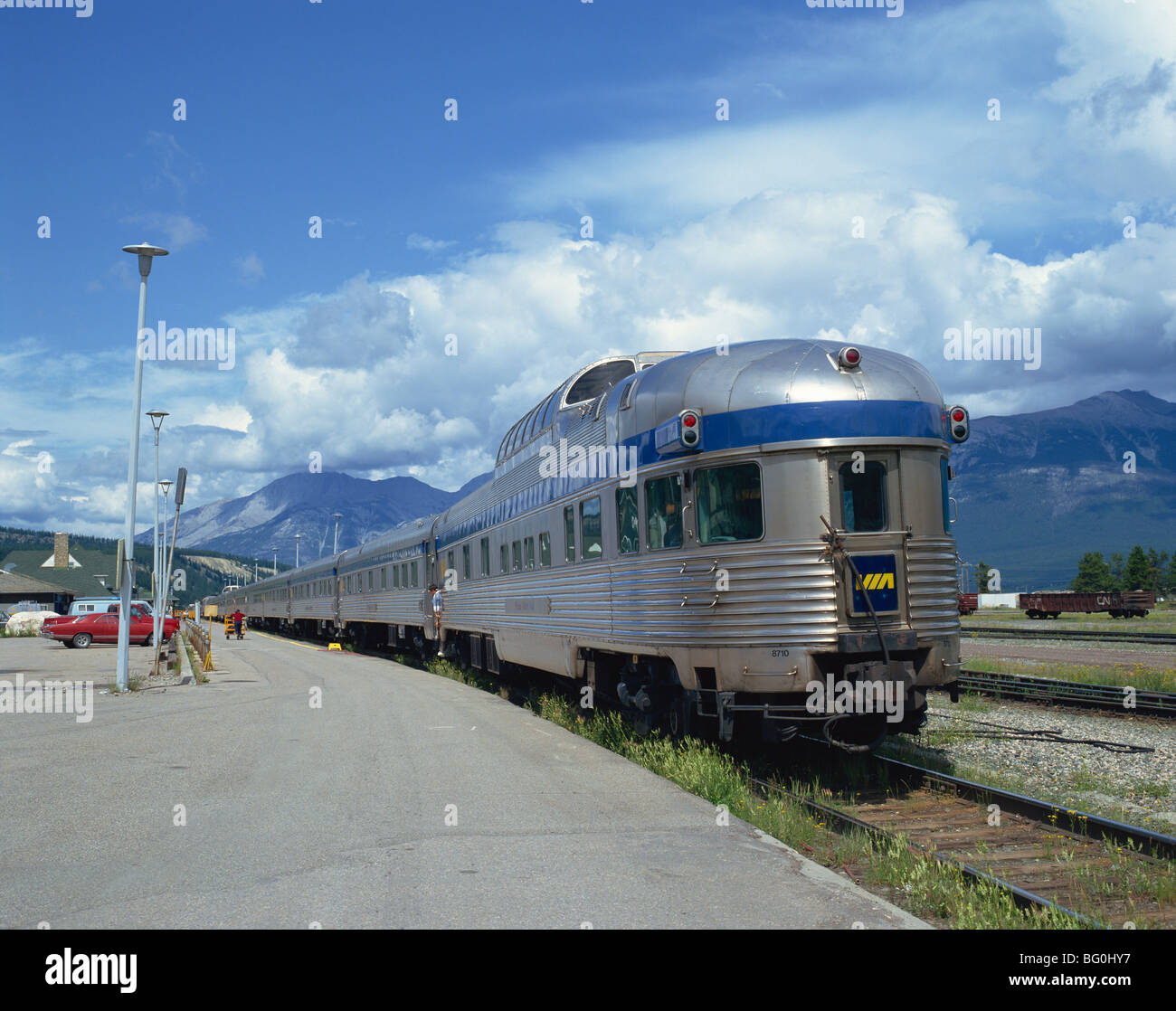 Les chemins de fer Nationaux, Jasper, Alberta, Canada, Amérique du Nord Banque D'Images