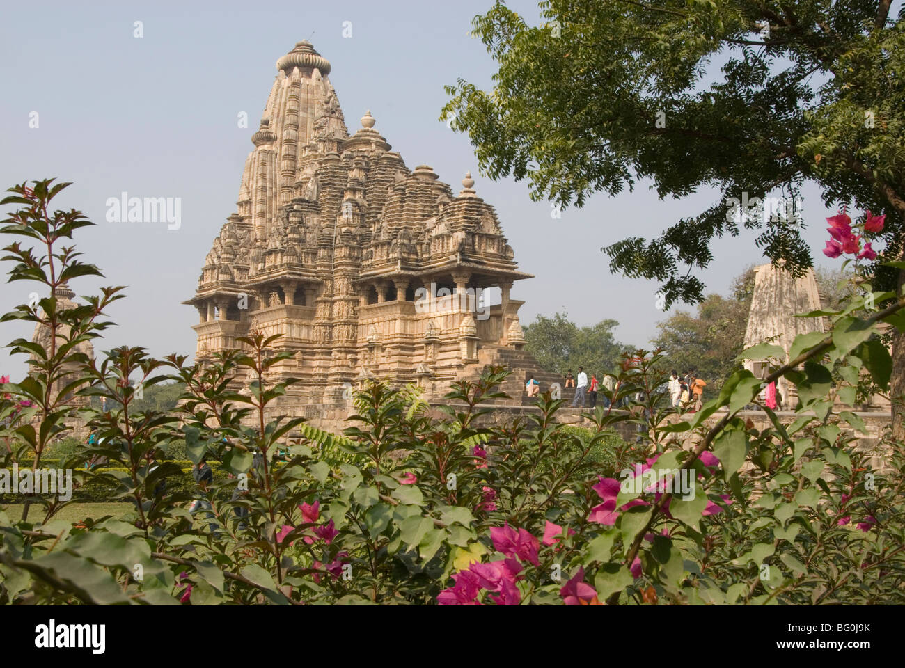 Lakshmana Temple, temple dédié à Vishnou Chandela, au sein du groupe de l'Ouest, Khajuraho, l'état de Madhya Pradesh, Inde, Asie Banque D'Images