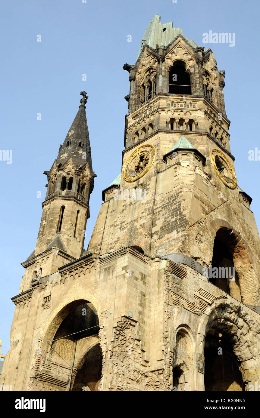 Kaiser Wilhelm Memorial Church, Berlin. Cette église a été endommagée par les bombardements alliés en 1943. Banque D'Images