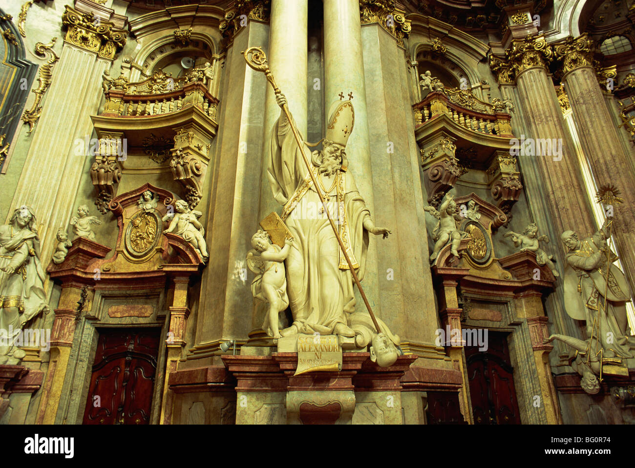 Saint Nicolas, Docteur de l'Église, Prague, République Tchèque, Europe Banque D'Images