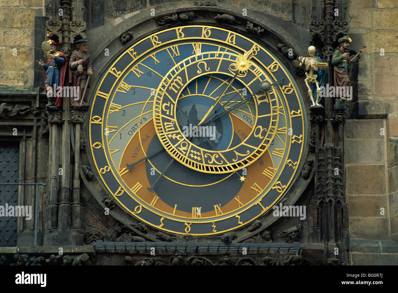 Horloge astronomique, Place de la Vieille Ville, Prague, République Tchèque, Europe Banque D'Images