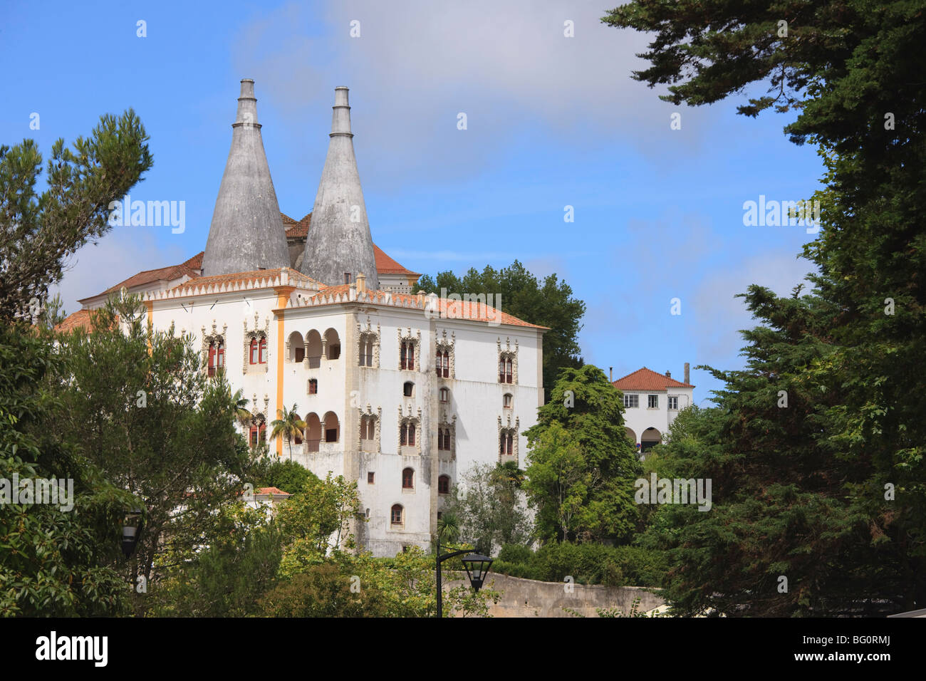 Palais National de Sintra, anciennement le Palais Royal ou la ville, Sintra, Site du patrimoine mondial de l'UNESCO, le Portugal, l'Europe Banque D'Images