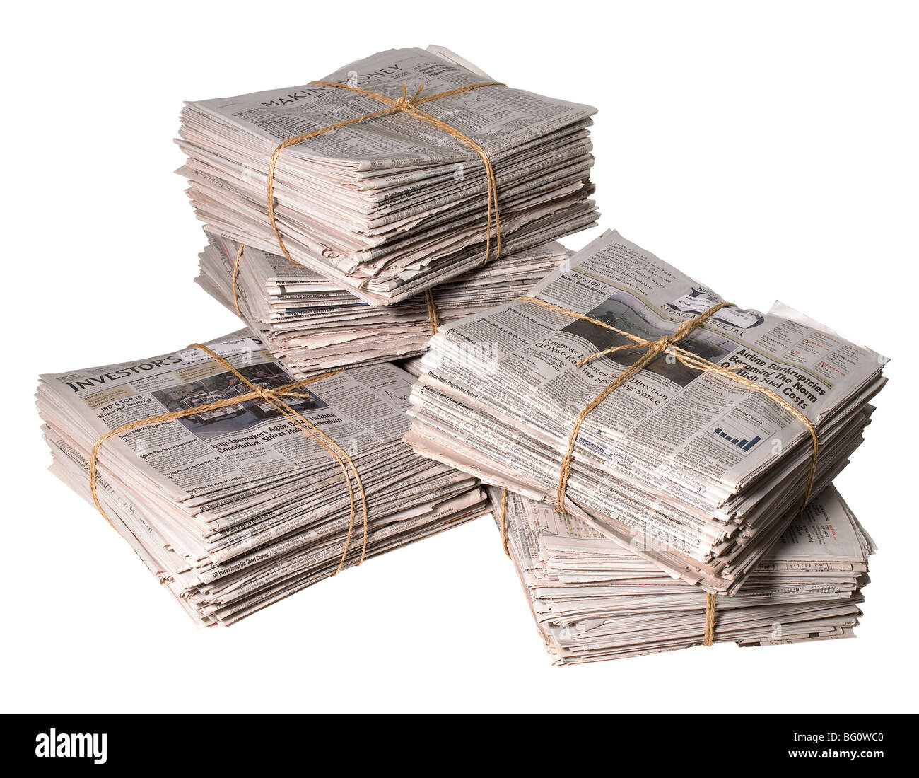 Des piles de papier journal news Banque D'Images