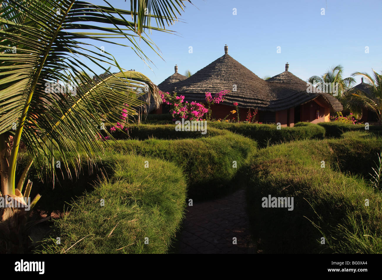 Royal Lodge, Delta Sine Saloum, au Sénégal, en Afrique de l'Ouest, l'Afrique Banque D'Images