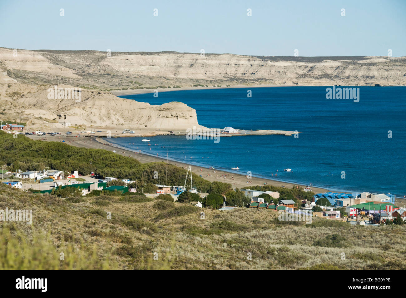 Petite ville près de Punta Piramide, la Péninsule de Valdès, Patagonie, Argentine, Amérique du Sud Banque D'Images