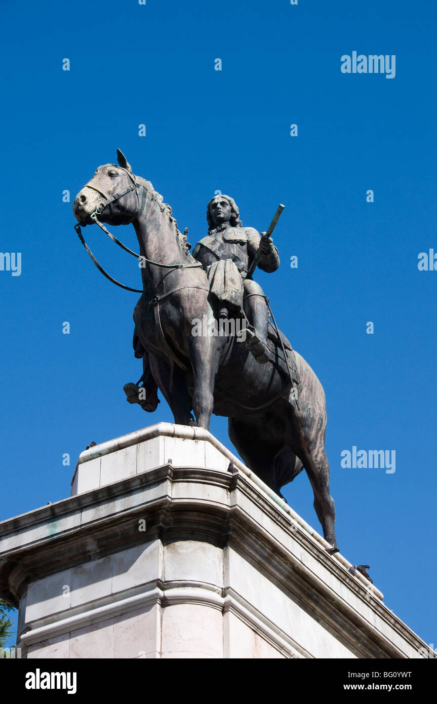 Statue du général Don Bruno De Zabala fondateur de l'Uruguay, Plaza Zabala, Montevideo, Uruguay, Amérique du Sud Banque D'Images