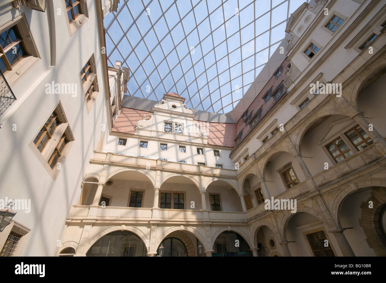 L'intérieur du palais de justice, Dresde, Saxe, Allemagne, Europe Banque D'Images