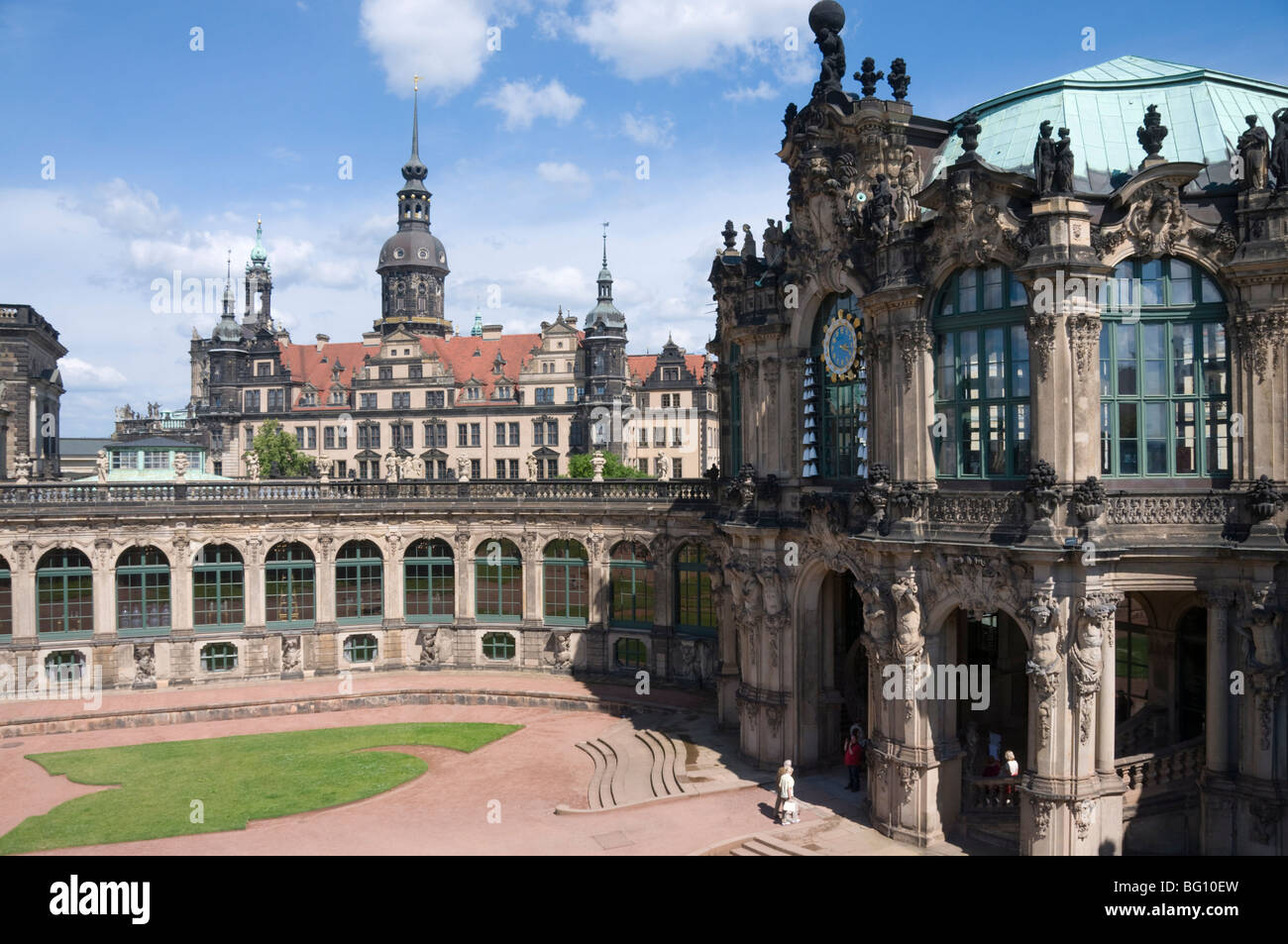 Glockenspiel Pavilion, le Zwinger, Dresde, Saxe, Allemagne, Europe Banque D'Images