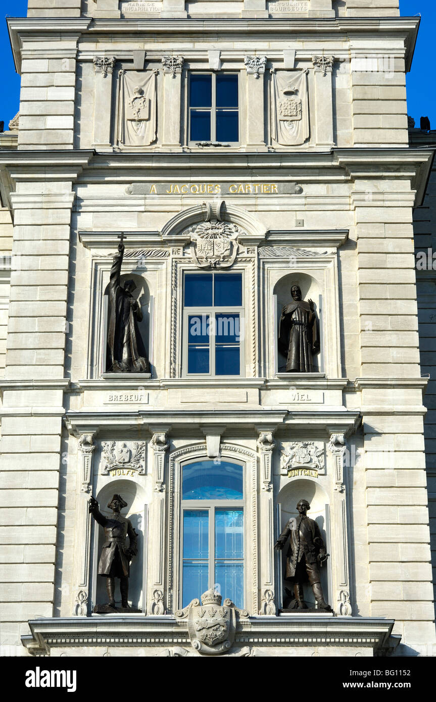 Détail de la tour de l'édifice du Parlement, à Québec, Canada Banque D'Images