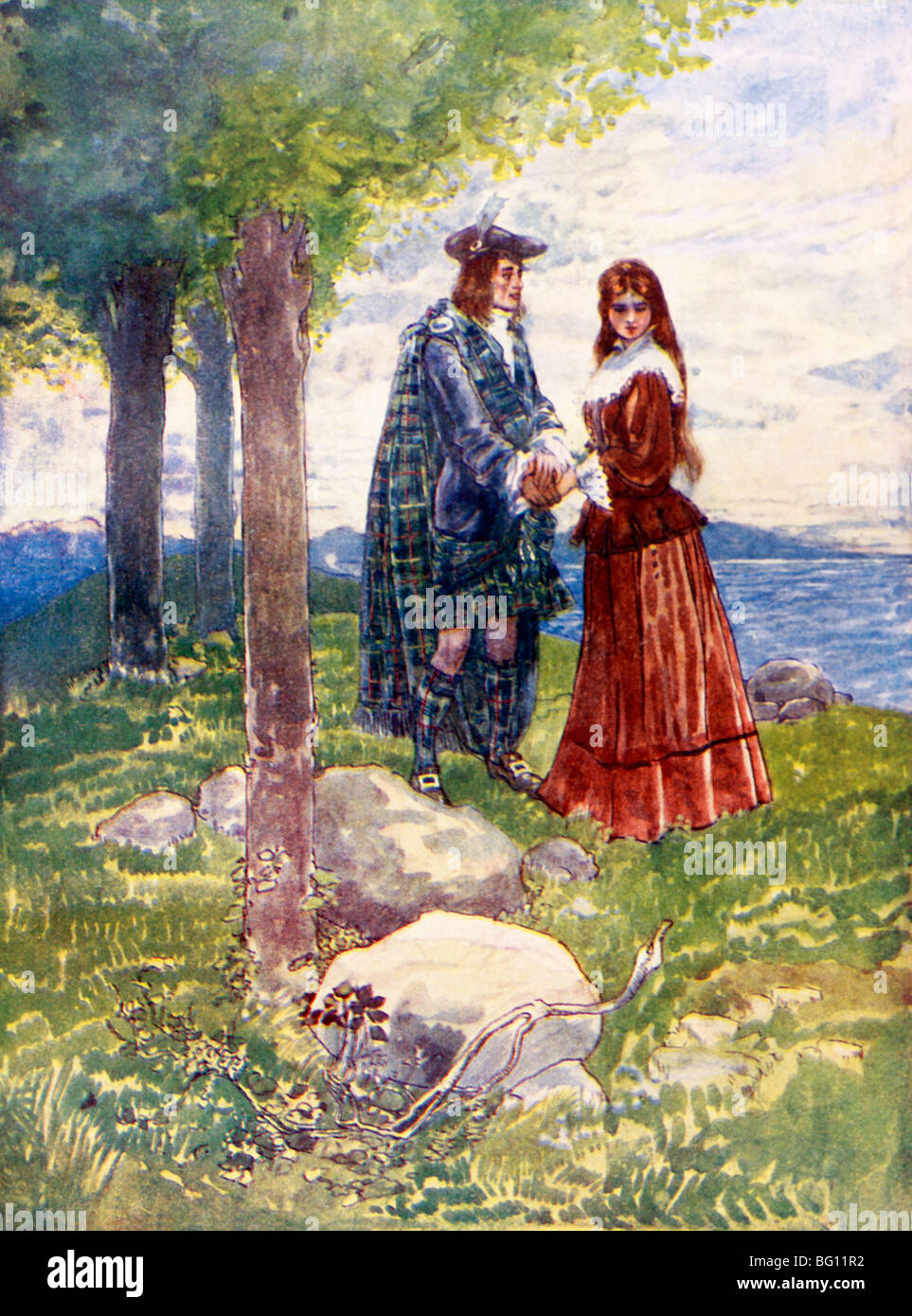 Illustration Du Prince Charles Et De Flora Macdonald Disant