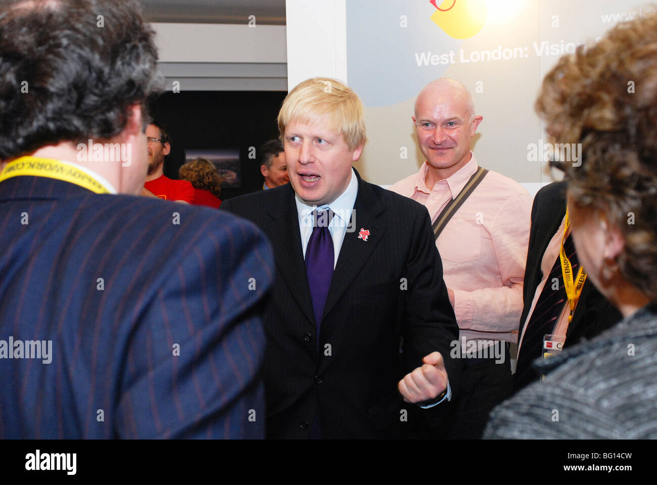 FRANCE CANNES. 11ème mars 2009. Le maire de Londres Boris Johnson au MIPIM le plus grand événement d'investissement immobilier Banque D'Images