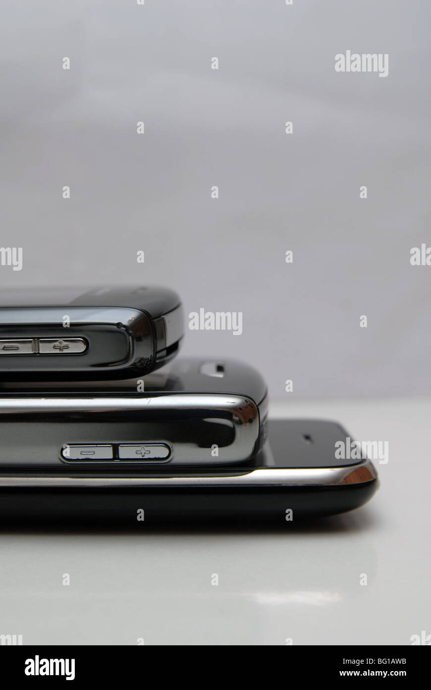 Une sélection de périphériques mobiles, iPhone et Blackberry 2 Banque D'Images