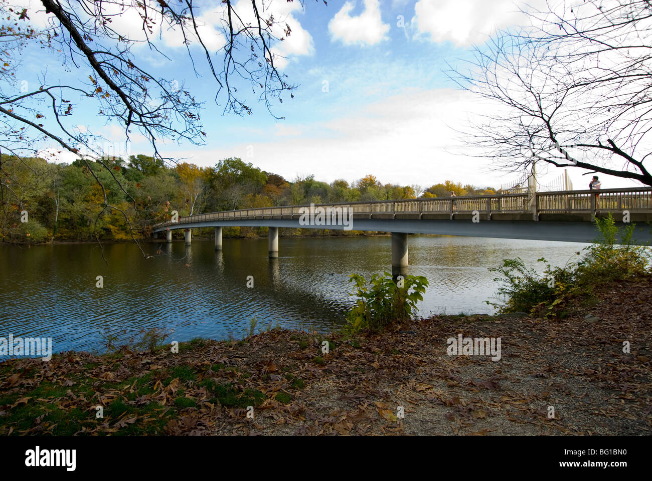 Teddy Roosevelt Island Bridge Wash DC Washington DC District de Columbia, États-Unis d'Amérique États-unis memorial bridge marche Banque D'Images