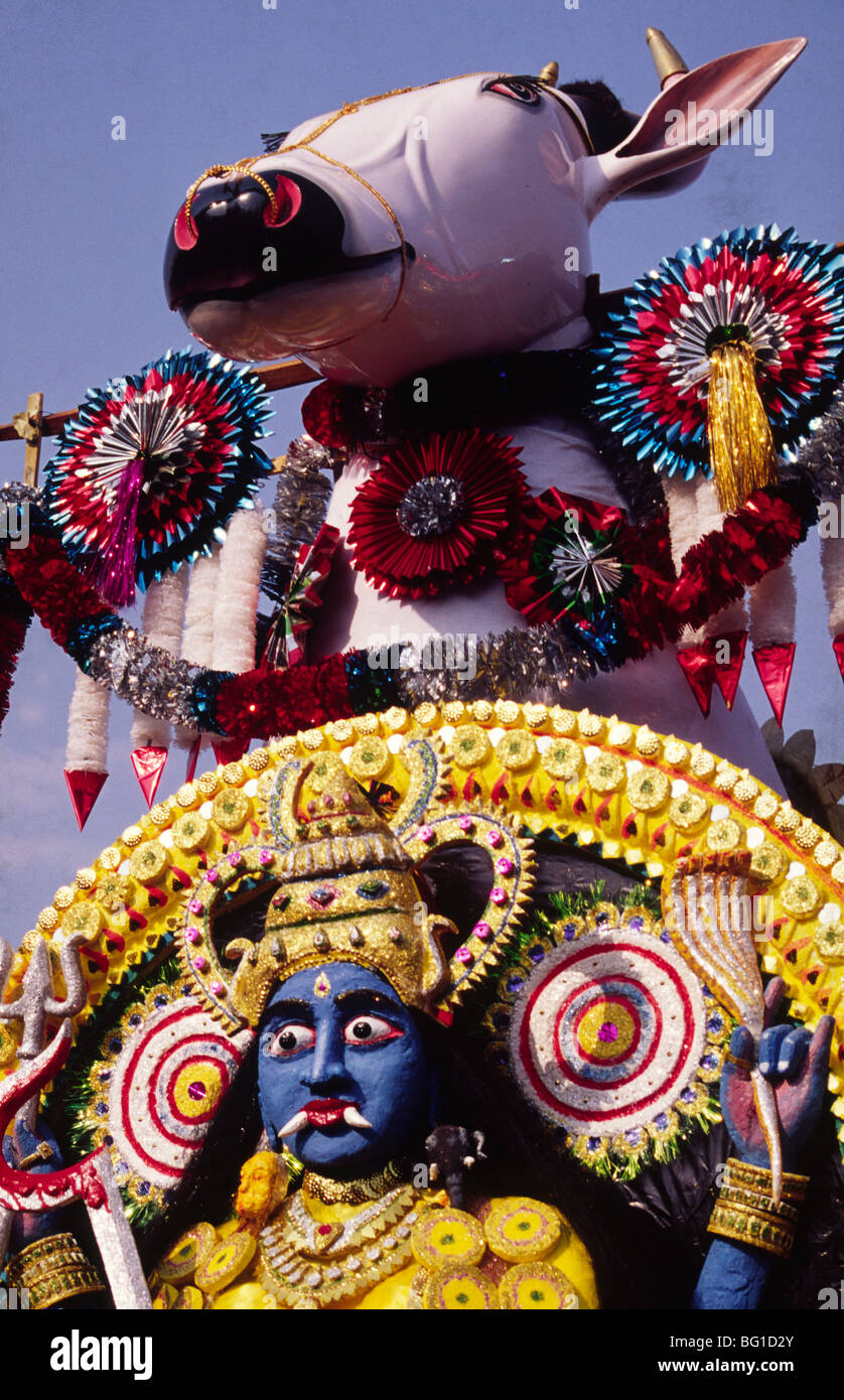 'Kali' et 'Poikkala»- la mythologie Hindoue. Banque D'Images