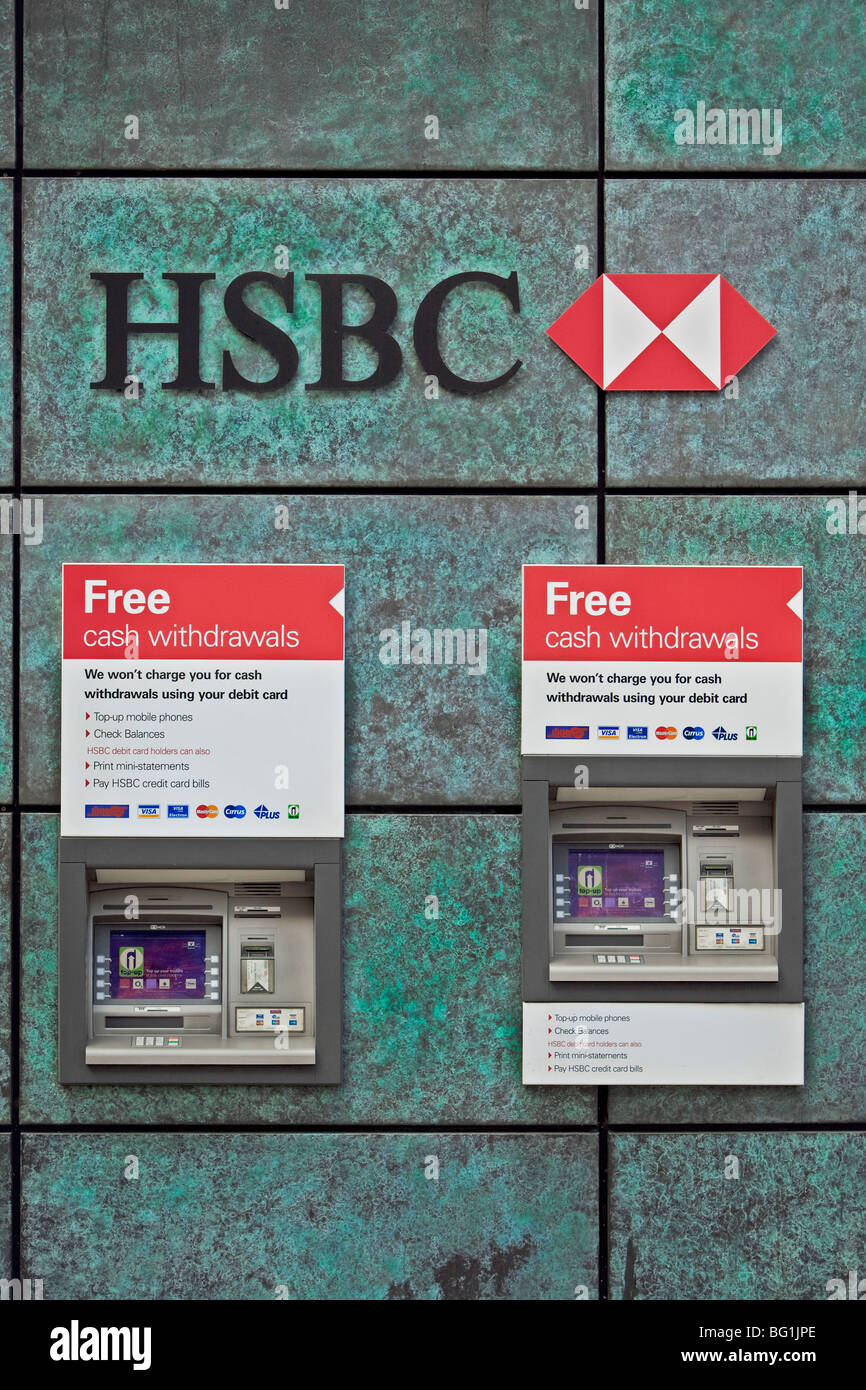 Le logo de la banque HSBC/signe, London, UK Banque D'Images