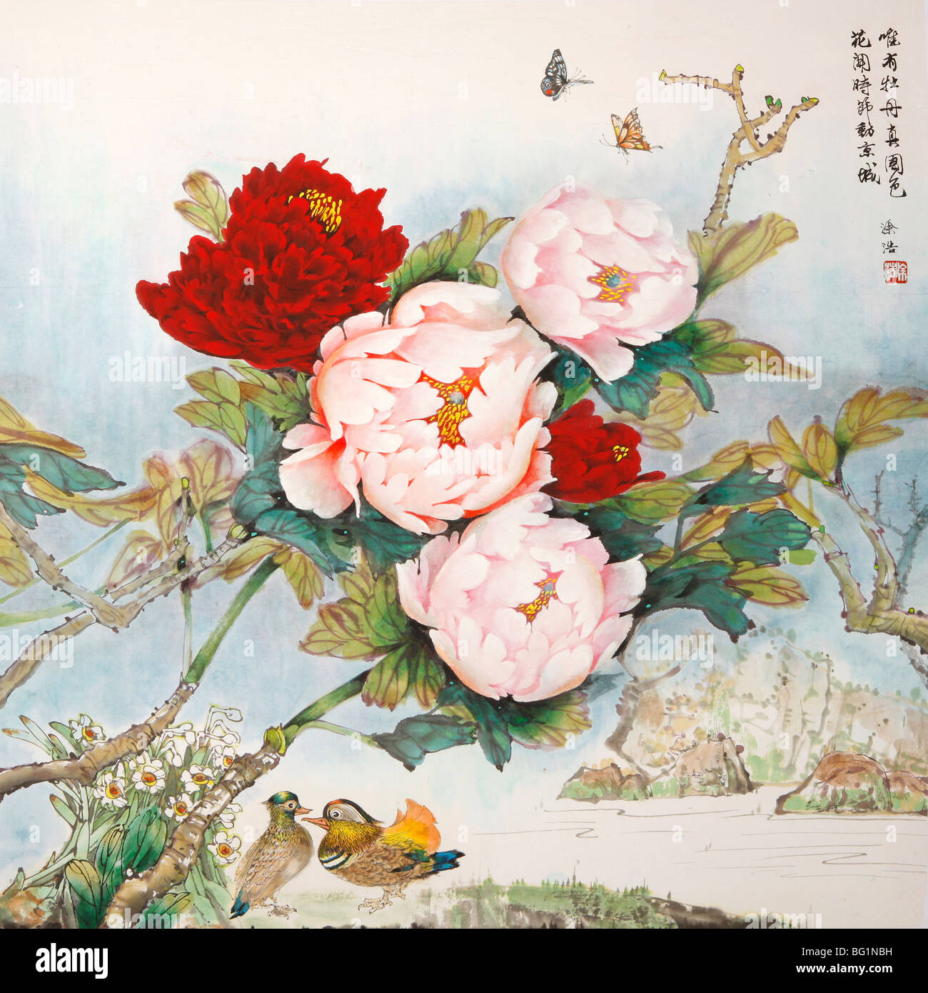 Peinture traditionnelle chinoise Banque D'Images