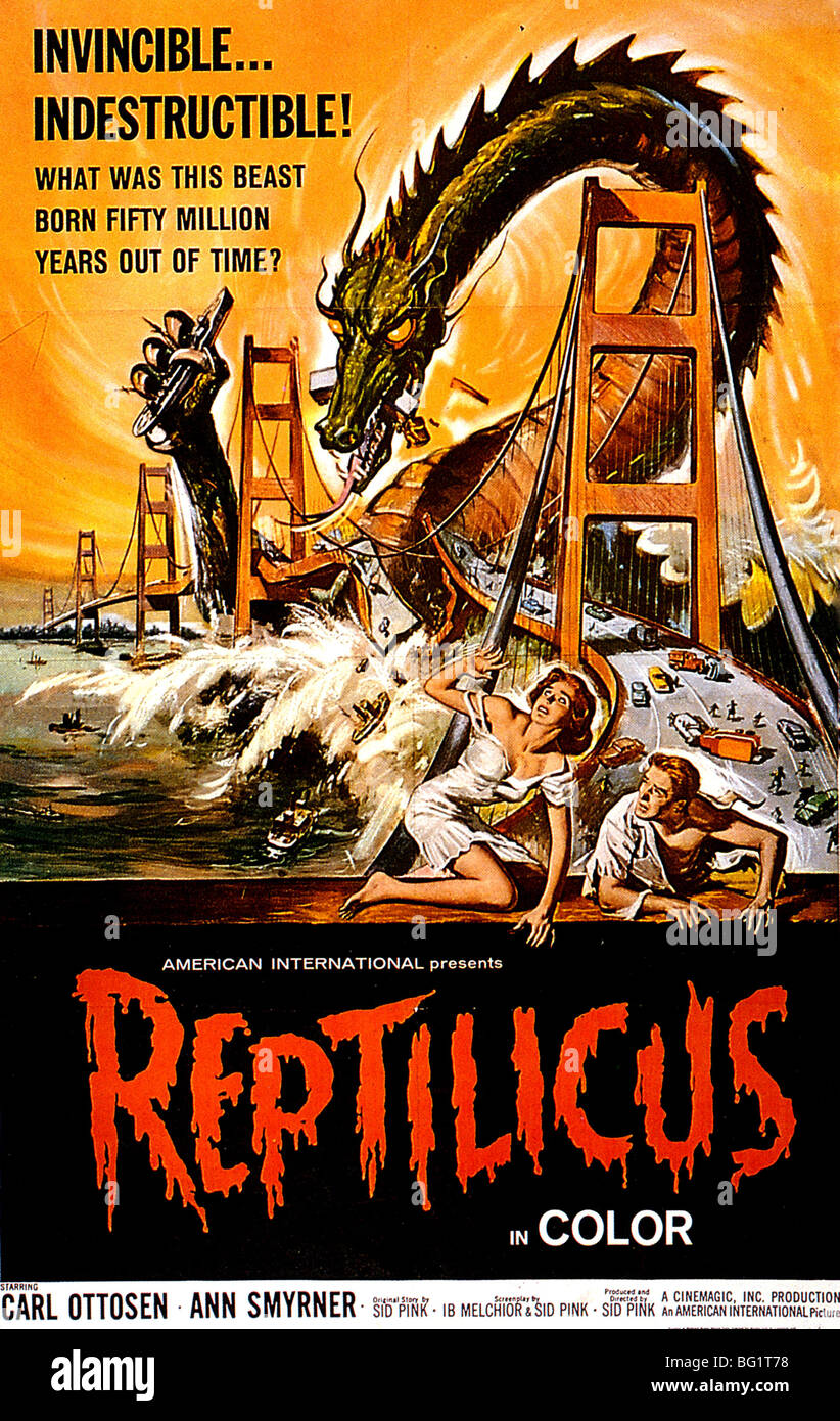 REPTILICUS - Affiche pour 1962 American International Pictures film Banque D'Images