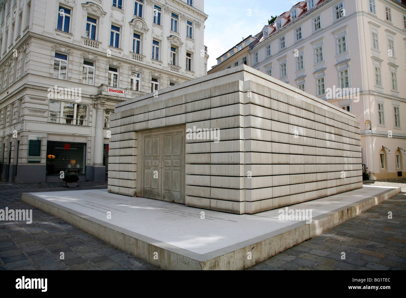 Le Mémorial de l'holocauste juif en Judenplatz, Vienne, Autriche, Europe Banque D'Images