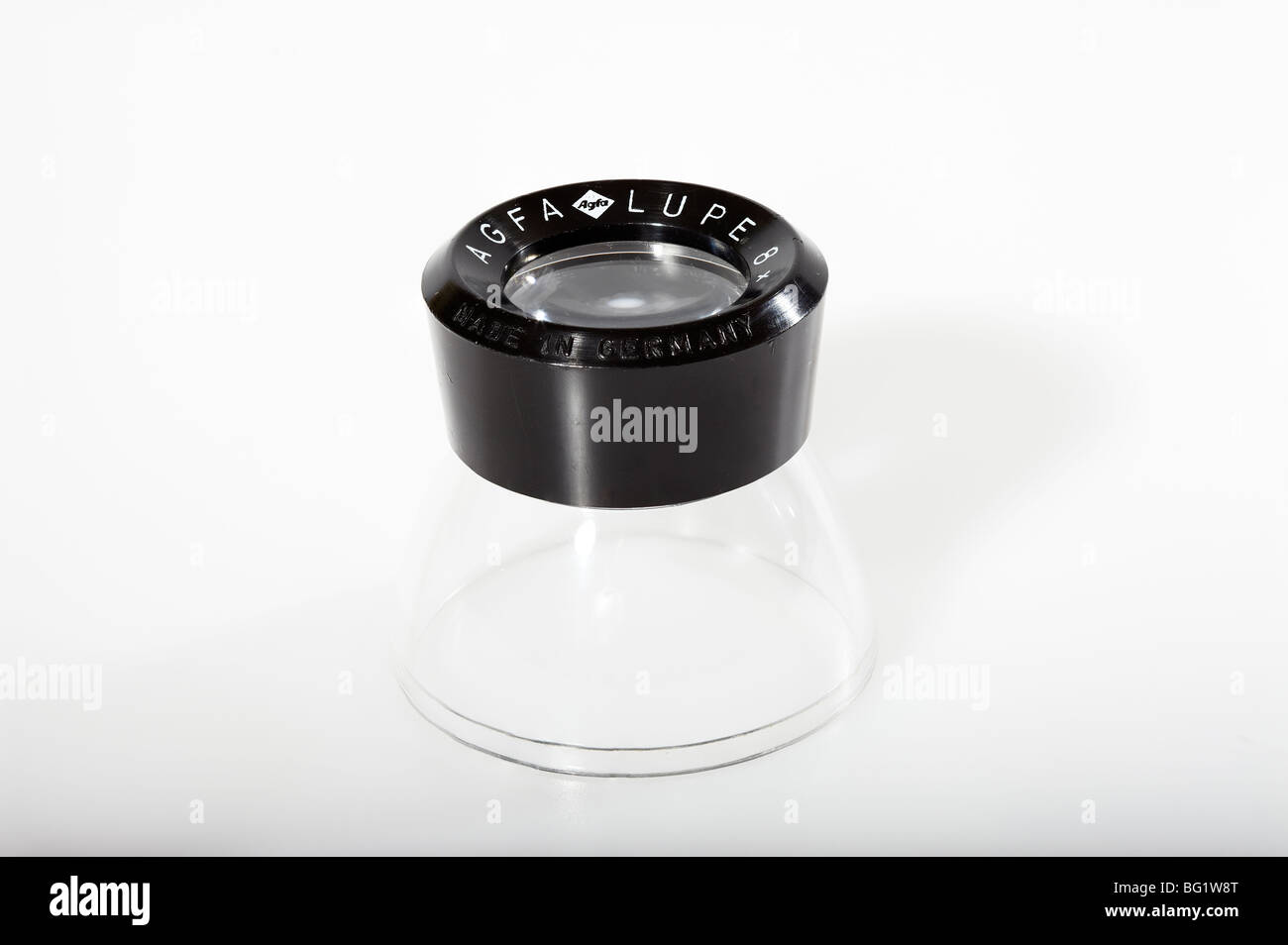 Lupe Agfa, Loupe pour fermer l'inspection des images de film Banque D'Images