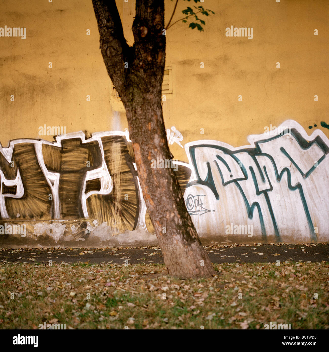 World Travel. Graffiti dans l'ancienne ville de Prague en République tchèque, en Europe de l'Est. Culture Histoire Voyageur Wanderlust Banque D'Images