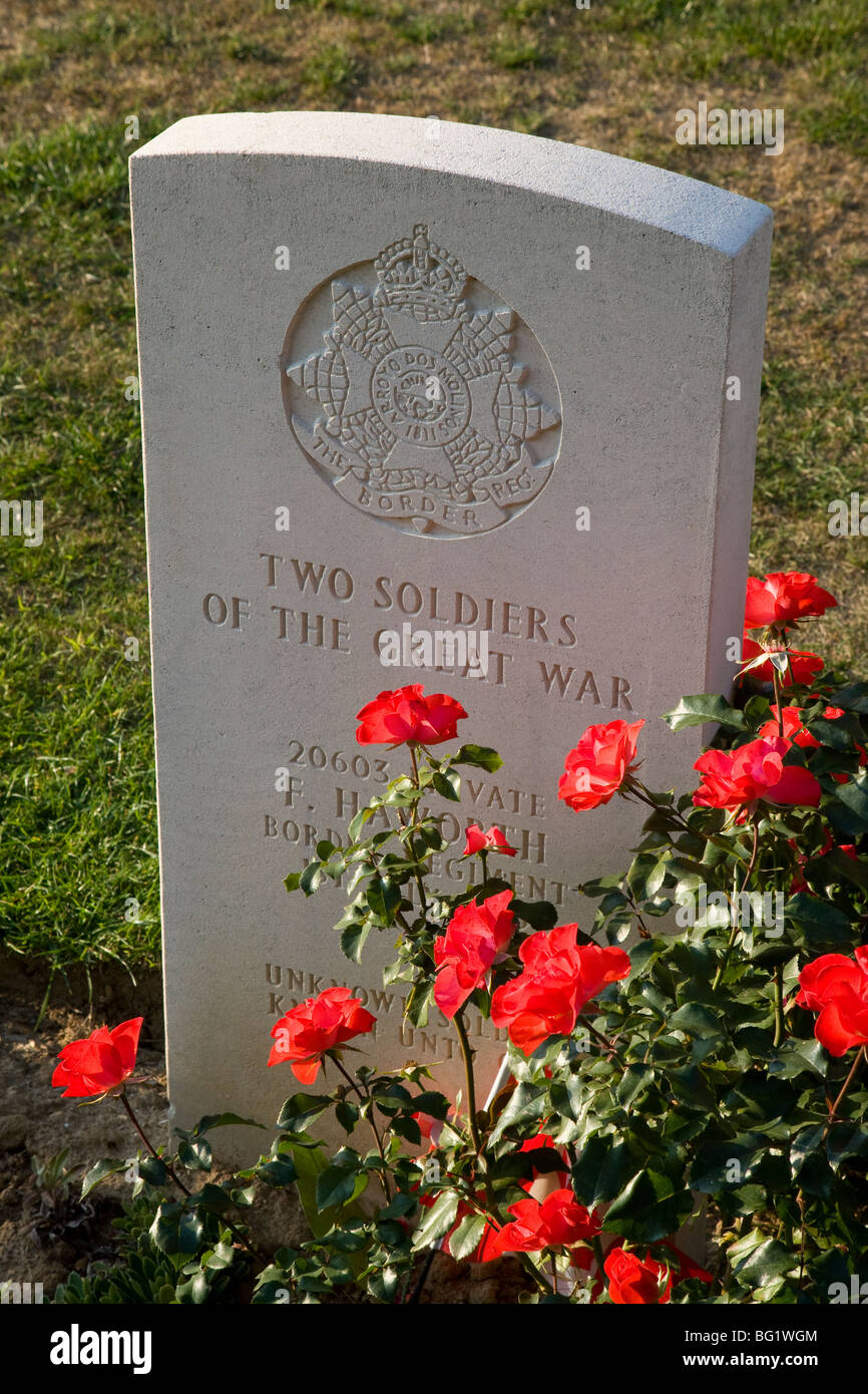 Pierre tombale du soldat de la première grande guerre france Banque D'Images