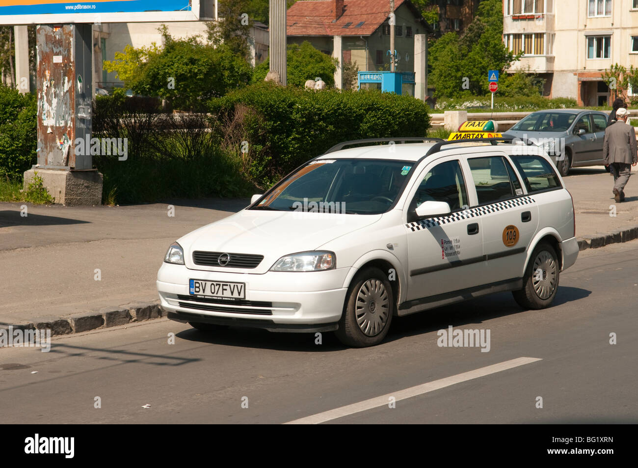 Taxi à Brasov Roumanie Europe de l'Est Banque D'Images