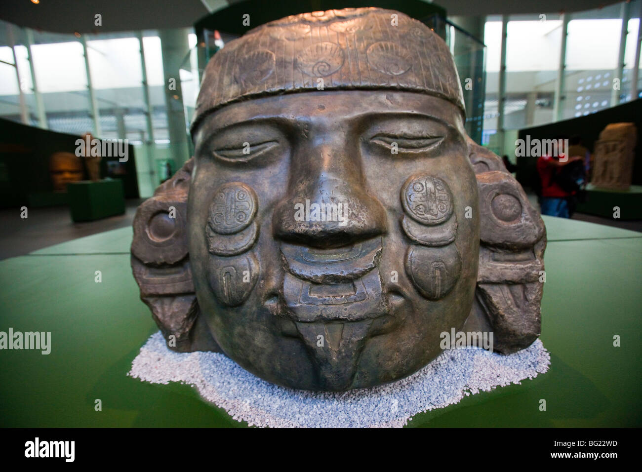 Sculpture de Colassal aztèque Coyolxauhqui Exposition Musée National d'anthropologie de Mexico Banque D'Images