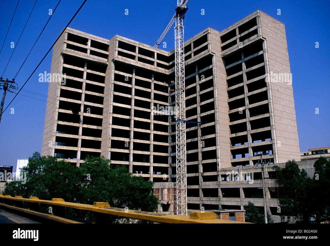 La construction d'un bâtiment, construction neuve, à Mexico, District Fédéral, Mexique Banque D'Images