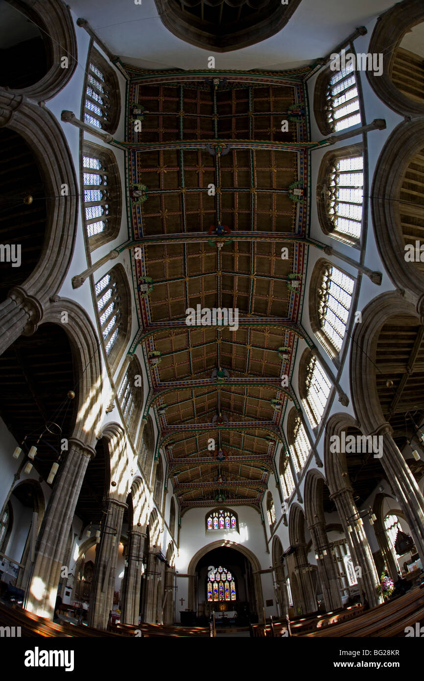 Wells Cathedral impressionnant montrant la conception des toitures. Banque D'Images