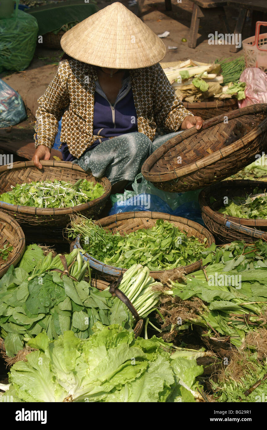 Marché aux légumes à Hoi An, Vietnam Banque D'Images